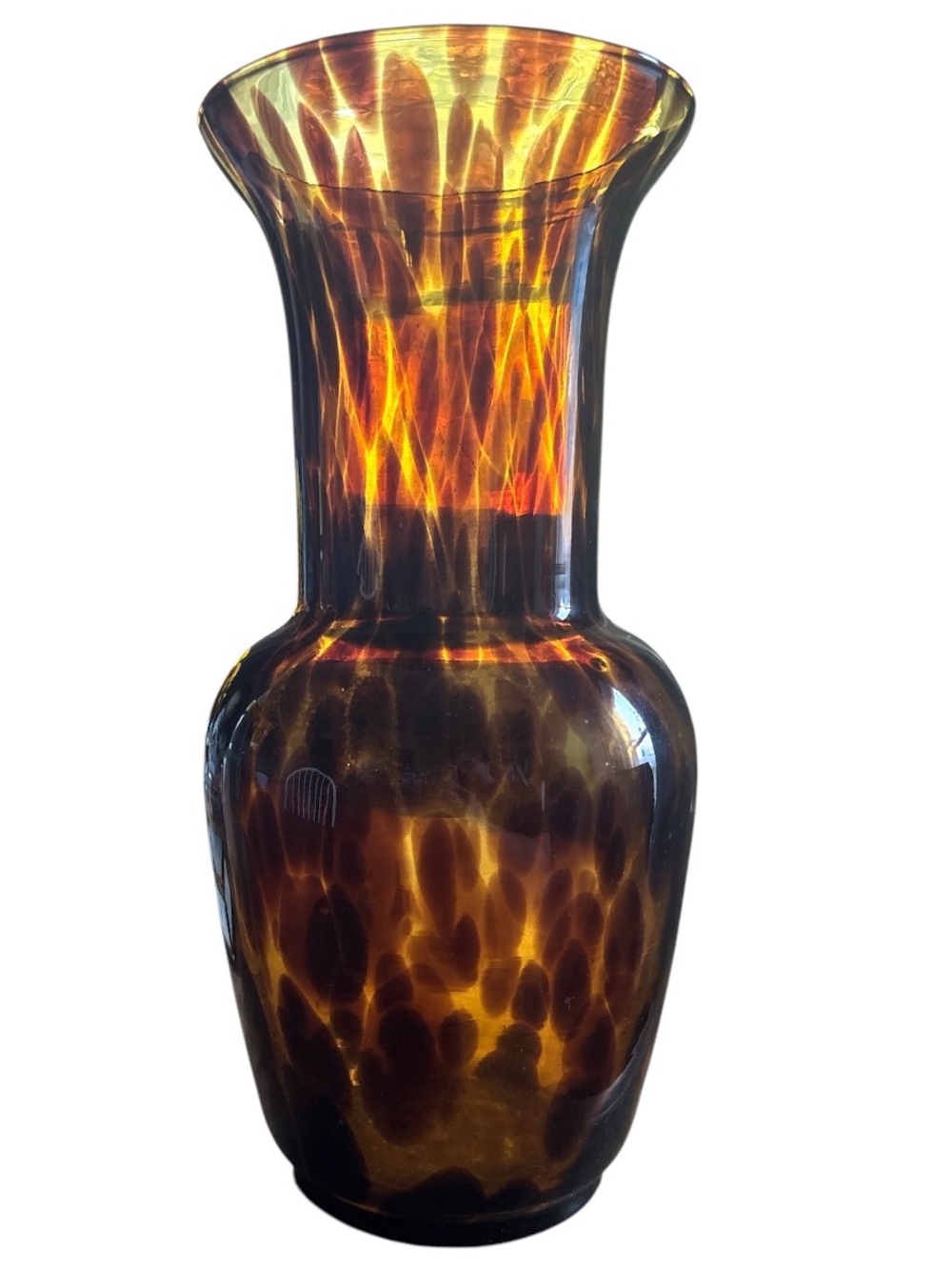 Vintage Italian Murano-style Tortoise Shell Vase